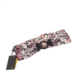 Pre Owned Fendi Pink Floral Print Silk Headband