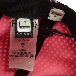 Pre Owned Fendi Black & Pink Polka Dot Karlito Baseball Cap S