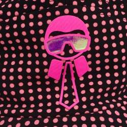 Pre Owned Fendi Black & Pink Polka Dot Karlito Baseball Cap S