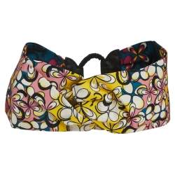 Fendi Multicolor Floral Print Silk Headband