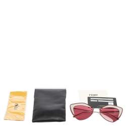 مملوكة مسبقًا نظارة شمسية فندي FF0355/S فضي/ رصاصي غليتر بعدسة وردي وعين قطة وبدون إطار