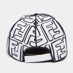 Pre Owned Fendi x Joshua Vides White Neoprene FF Motif Baseball Cap