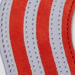 Pre Owned Fendi Lilac/Orange Leather Wave Stripe Strap You Shoulder Bag Strap