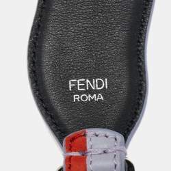 Pre Owned Fendi Lilac/Orange Leather Wave Stripe Strap You Shoulder Bag Strap
