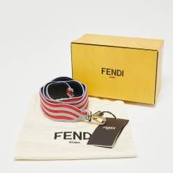 Pre Owned Fendi Lilac/Orange Leather Wave Stripe Strap You Shoulder Bag Strap