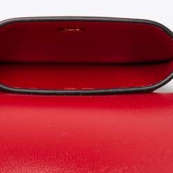 Pre Owned Fendi Red Logo Fabric And Leather Airpod Case