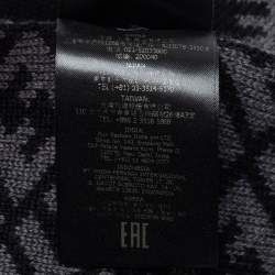 Pre Owned Fendi Black & Grey Zucca Monogram Wool Panelled Stole