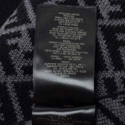 Pre Owned Fendi Black & Grey Zucca Monogram Wool Panelled Stole