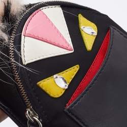 Fendi Multicolor Leather, Fur and Nylon Micro Monster Backpack Bag Charm