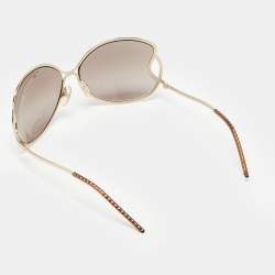 Pre Owned Fendi Pale Gold/Grey FS5178 Oversized Butterfly Sunglasses