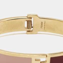 Fendi Fendista Two Tone Enamel Gold Tone Bracelet S