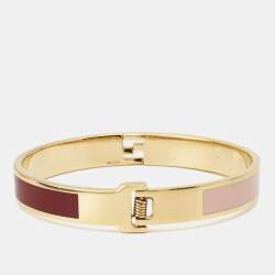 Fendi Fendista Two Tone Enamel Gold Tone Bracelet S