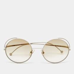 Fendi White/Beige FF Gradient Round Sunglasses