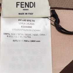 Pre Owned Fendi Multicolor Colorblock Signature Print Silk Stole