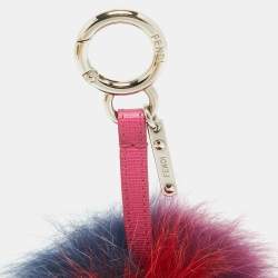 Pre Owned Fendi Multicolor Fox Fur Pom Pom Bag Charm