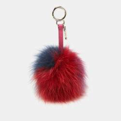 Pre Owned Fendi Multicolor Fox Fur Pom Pom Bag Charm