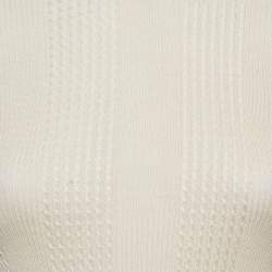 Pre Owned Fendi Milk White Cable Knit High Neck Pullover S