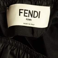 Fendi Black Monogram Printed Synthetic Elasticated Legs Trousers S