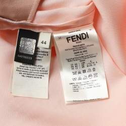 Pre Owned Fendi Beige Satin Belted Wide Leg Trousers M