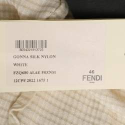 Fendi Cream Knit Ruffled Detail Midi Skirt L
