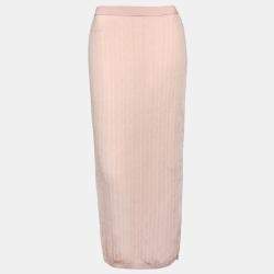Fendi Pink Monogram Knit Midi Skirt M