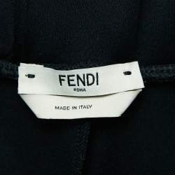 Fendi Black Logo Print Neoprene Track Pants S
