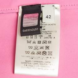 Pre Owned Fendi Black Nappa Bugs Eyes Embroidered Fox Fur and Leather Jacket M