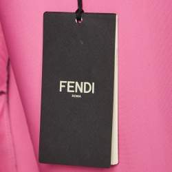 Pre Owned Fendi Black Nappa Bugs Eyes Embroidered Fox Fur and Leather Jacket M