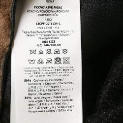Fendi Brown Cashmere and Virgin Wool Fringed Poncho ONE SIZE