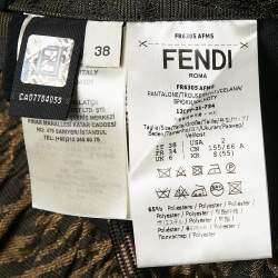 Fendi Tobacco Brown FF Vertigo Jacquard Shorts S