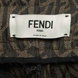 Fendi Tobacco Brown FF Vertigo Jacquard Shorts S