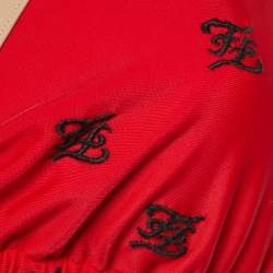Fendi Red FF Embroidered Jersey Bikini Set S 