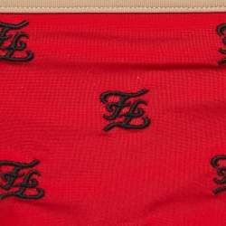 Fendi Red FF Embroidered Jersey Bikini Set S 