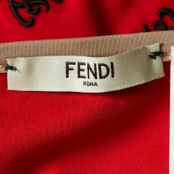 Fendi Red FF Embroidered Jersey Bikini Set S 