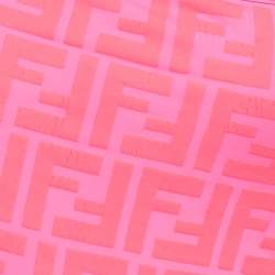 Fendi Neon Pink Zucca Print Jersey Cut-Out Swimsuit M