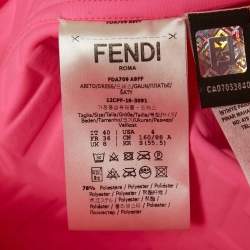 Pre Owned Fendi Pink FF 3D Embossed Lycra Cut Out Mini Dress S