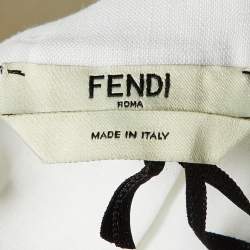 Pre Owned Fendi White Linen Belted Shirt Dress XS