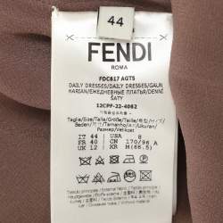 مملوكة مسبقًا Fendi Taupe Jersey Long Sleeve Midi Dress M