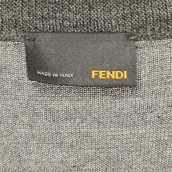 Fendi Grey Fur Trim Cashmere and Wool Knit Top and Pants Set S 