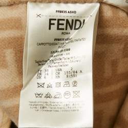 Fendi Beige Wool Long Coat With Scarf S