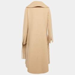 Fendi Beige Wool Long Coat With Scarf S
