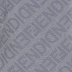 Pre Owned Fendi Blue Logo Print Knit Sleeveless Midi Dress M