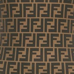 Pre Owned Fendi Brown Zucca Monogram Technical Reversible Swimsuit M