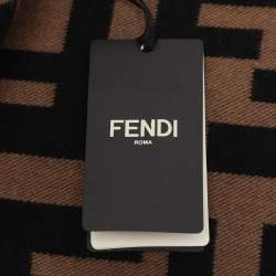 مملوكة مسبقًا Fendi Camel FF Wool Blend Cape OS