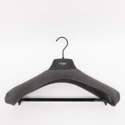 Pre Owned Fendi Black Wool and Fox Fur Double Breasted Midi Coat L