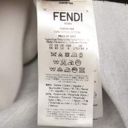 Pre Owned Fendi Black Knit Embellished Neck Detail Cropped Sweatshirt M