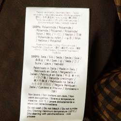 Pre Owned Fendi Brown Check Print Silk Mesh Trim Sheer Maxi Skirt M