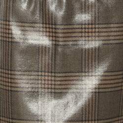 Pre Owned Fendi Beige Checked Glazed Wool Prince of Wales Mini Skirt S