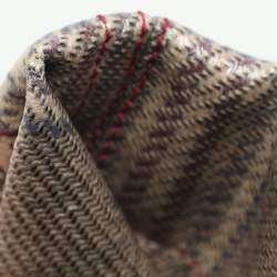 Pre Owned Fendi Beige Checked Glazed Wool Prince of Wales Mini Skirt S