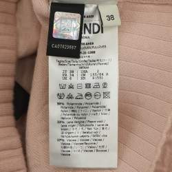 Pre Owned Fendi Beige Knit Cropped Top and Skirt Set S